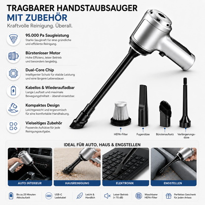 Tragbarer Handstaubsauger Mit Zubehör Autos Staubsauger