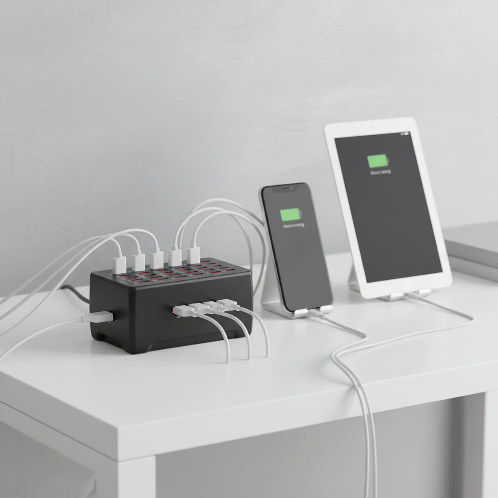 USB Ladestation 4 Port Dock Schreibtisch Organizer