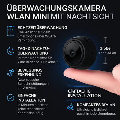 Überwachungskamera WLAN Mini mit Nachtsicht