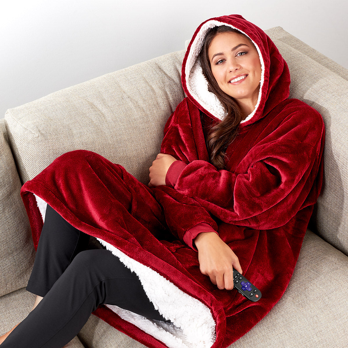 Unisex Fleece Kuschel Hoodie Decke Warm Weich Tragbar