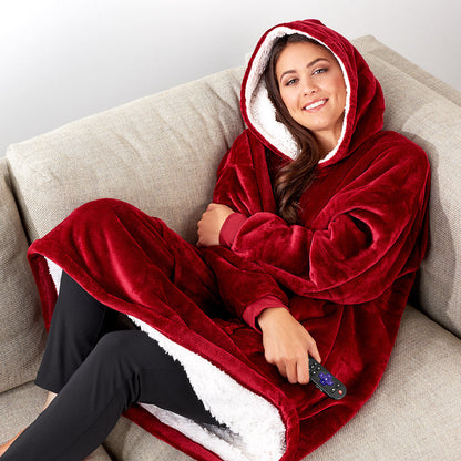 Unisex Fleece Kuschel Hoodie Decke Warm Weich Tragbar