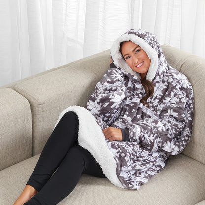 Unisex Fleece Kuschel Hoodie Decke Warm Weich Tragbar4