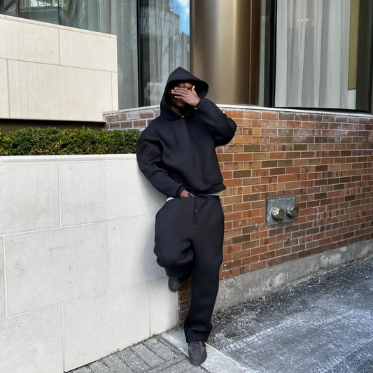 Unisex Oversize Kapuzenpullover Jogginghose Set Bequem Warm