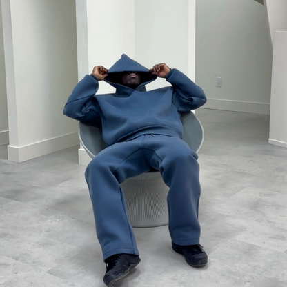 Unisex Oversize Kapuzenpullover Jogginghose Set Bequem Warm