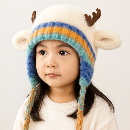 Unisex Winter Strickmütze Warm Tierohren Design