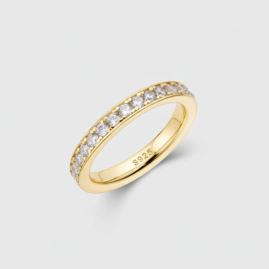 925 Silver Ring Zircon Stones Gold Rhodium