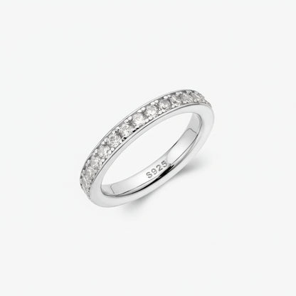 Bague argent 925 pierres zirconium or rhodium