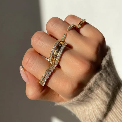 Bague argent 925 pierres zirconium or rhodium