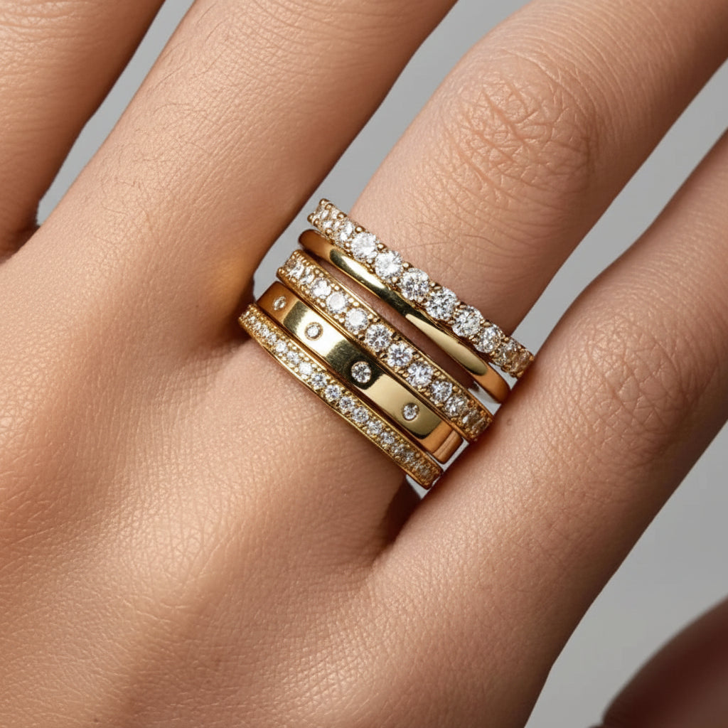 Bague argent 925 pierres zirconium or rhodium