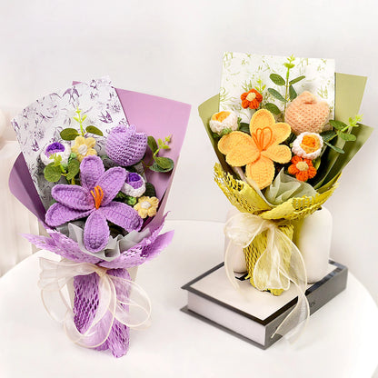 Bouquet de tulipes au crochet fait main Fête des Mères Décoration de Noël
