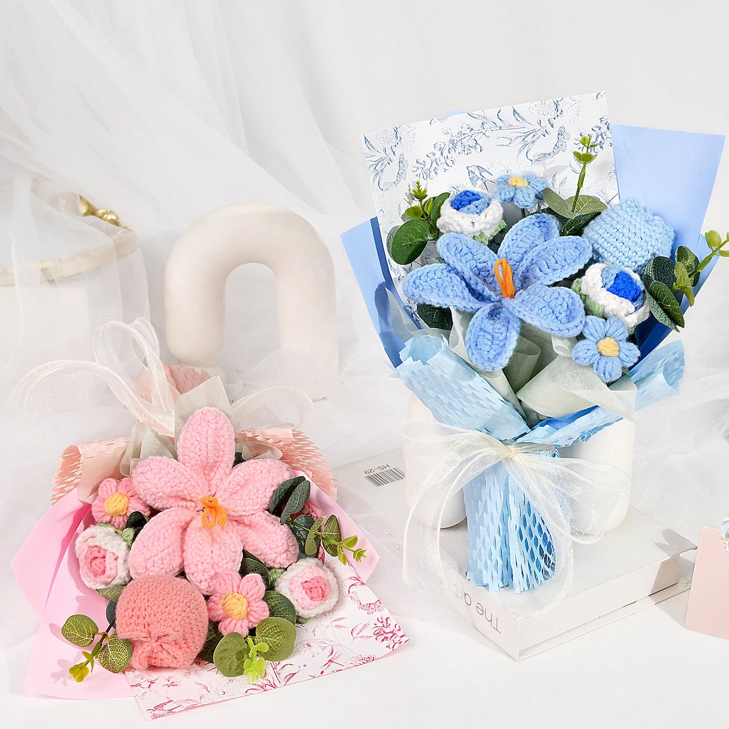 Bouquet de tulipes au crochet fait main Fête des Mères Décoration de Noël
