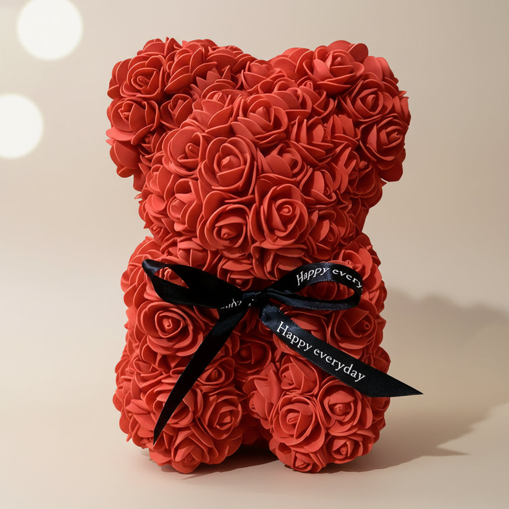 Orso di peluche con rose regalo di San Valentino per innamorati