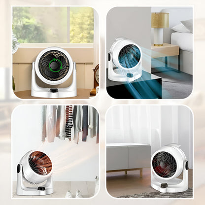 Fan with Heater 2-in-1 Quiet Air Circulation Compact Design