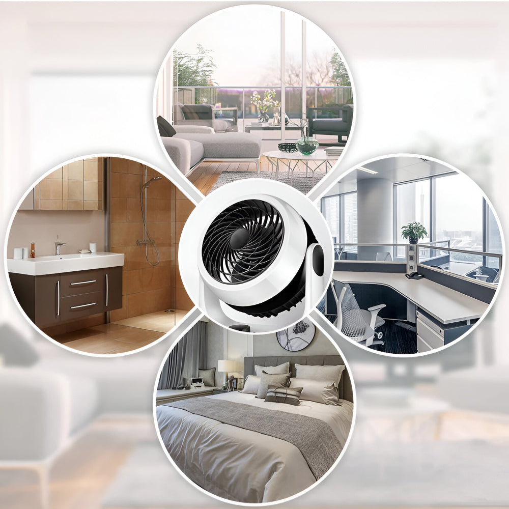 Fan with Heater 2-in-1 Quiet Air Circulation Compact Design