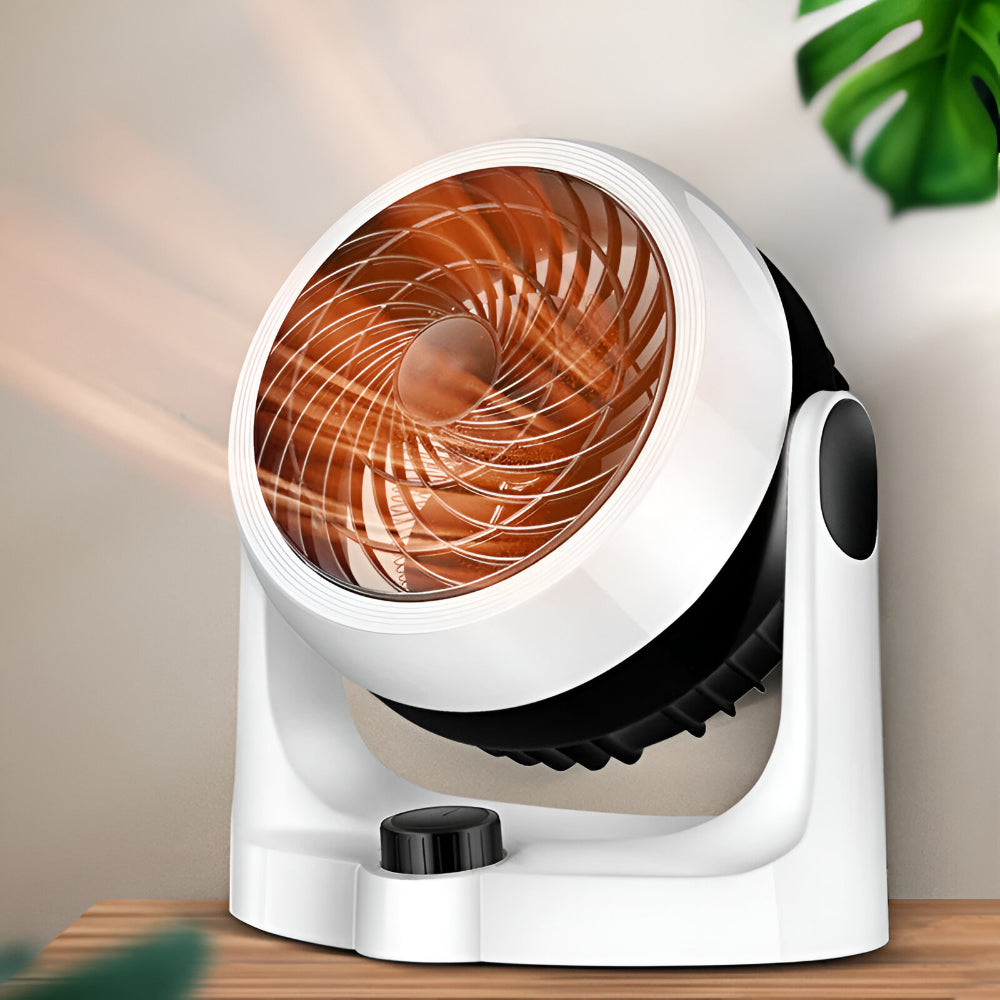 Fan with Heater 2-in-1 Quiet Air Circulation Compact Design