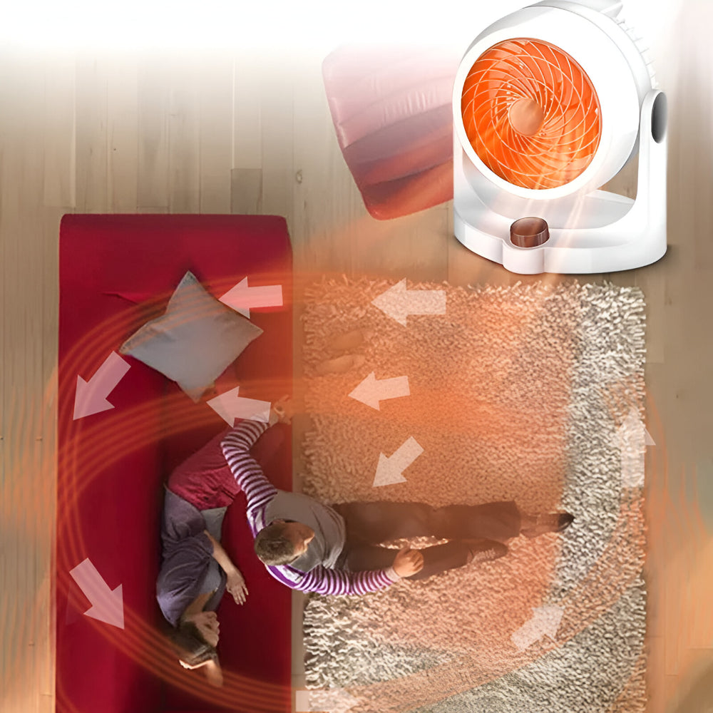 Fan with Heater 2-in-1 Quiet Air Circulation Compact Design