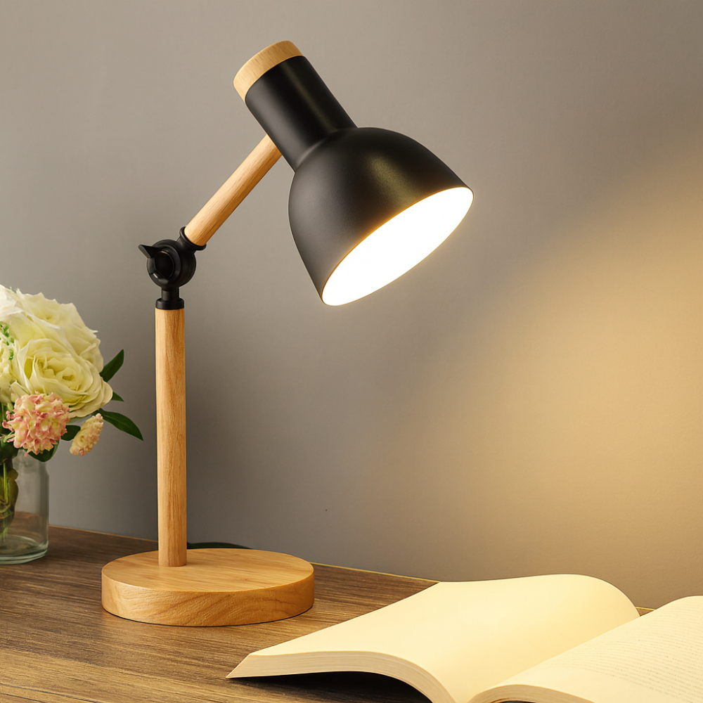 Verstellbare Holz Schreibtischlampe Skandinavisches Design