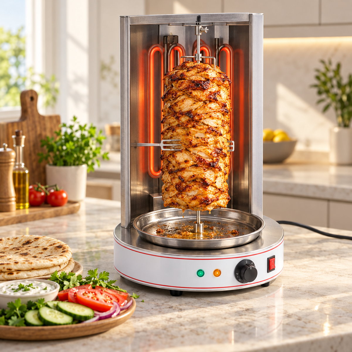 Vertikaler Grill Rotisserie Grill Für Hühnchen Kebab Grill