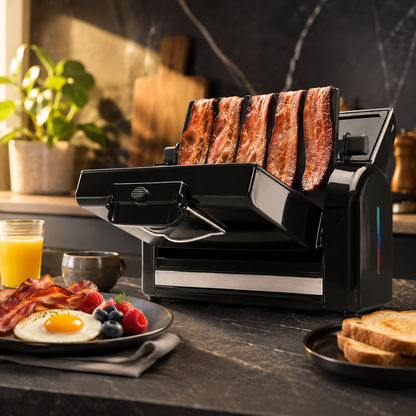 Vertikaler Speck Toaster Fettablauf Kompakt Küche