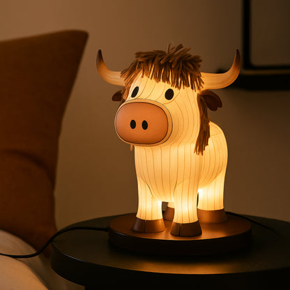 Vintage Tischlampe Glas Kuh Design USB Nachttischlampe