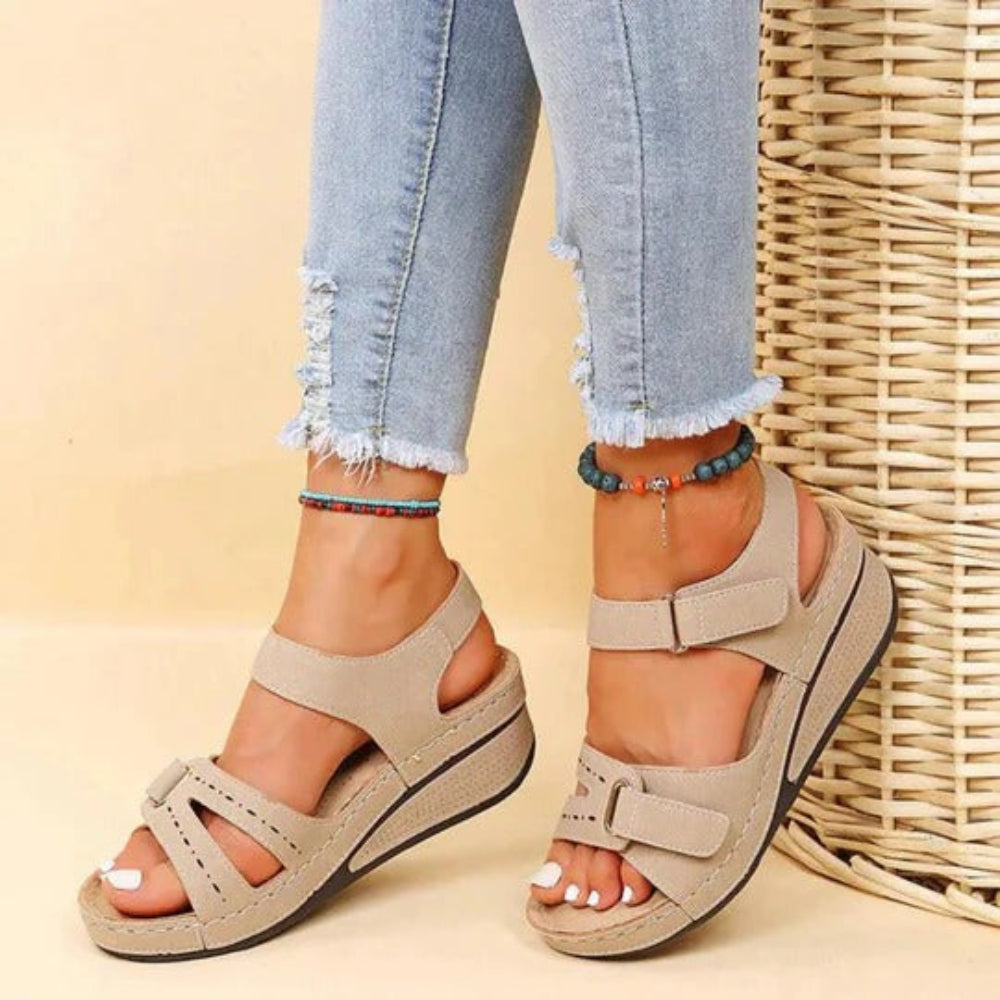 Sandali Donna Estivi Zeppa Con Fasce Incrociate