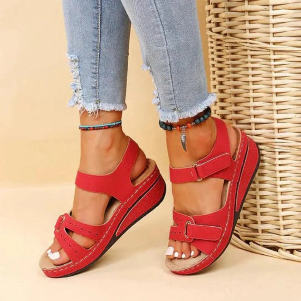 Sandali Donna Estivi Zeppa Con Fasce Incrociate