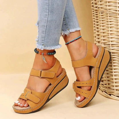 Sandali Donna Estivi Zeppa Con Fasce Incrociate