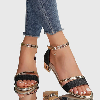Sandali Donna Tacco Alto Blocco Cinturini Comfort Estate Eleganti