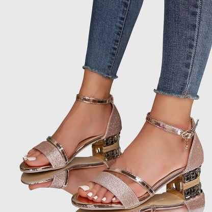 Sandali Donna Tacco Alto Blocco Cinturini Comfort Estate Eleganti