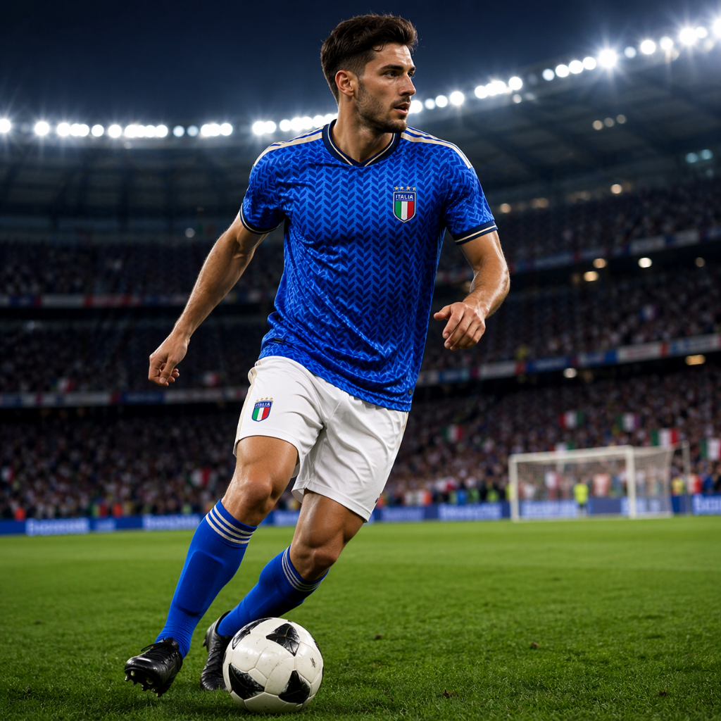 Maglia Calcio Uomo Italia Traspirante Maniche Corte