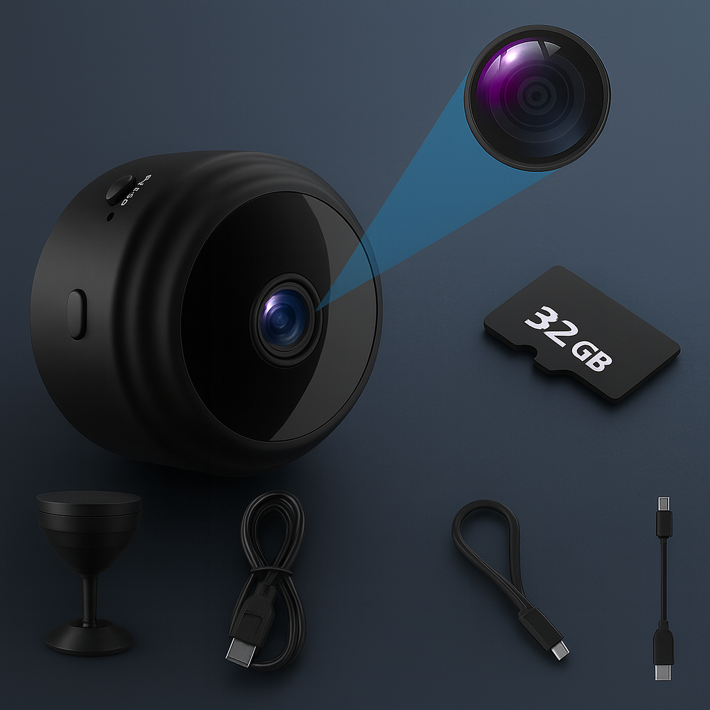 WLAN Mini Überwachungskamera Indoor Kompakt Nachtsicht Bewegung