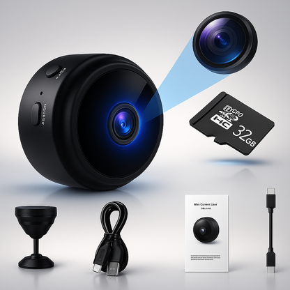 WLAN Mini Überwachungskamera Kompakt Nachtsicht Innen Außen Einsatz