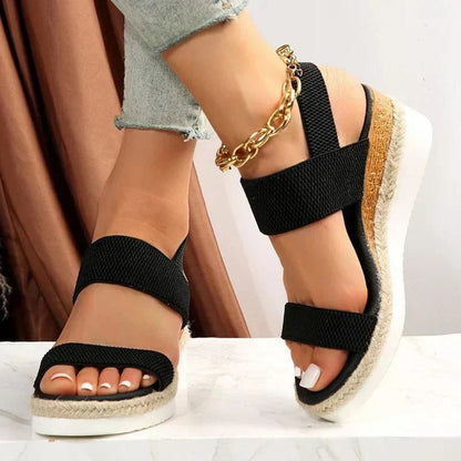 Womens Wedge Sandals Adjustable Straps