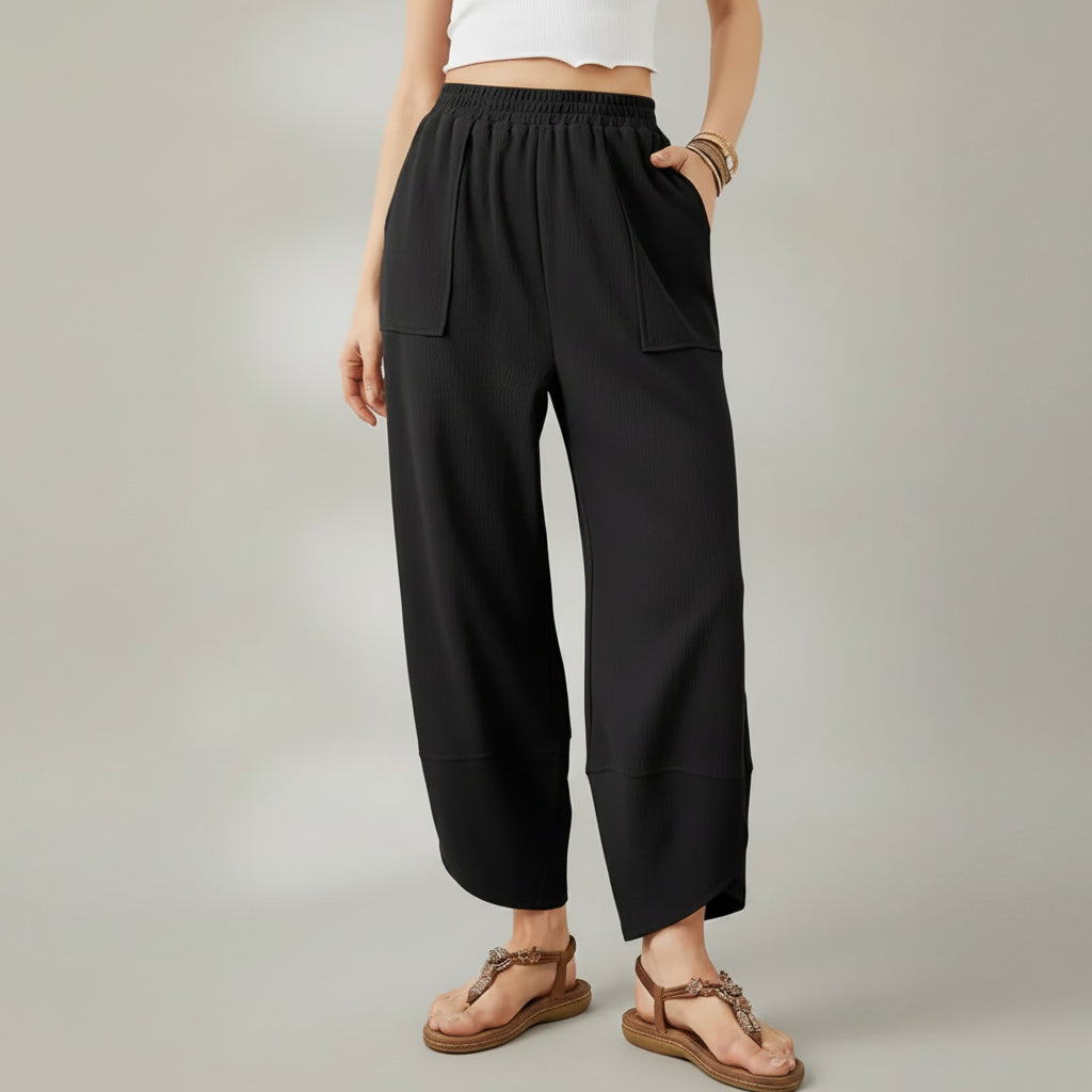 Pantalon Femme Cheville Tissu Léger Style Décontracté