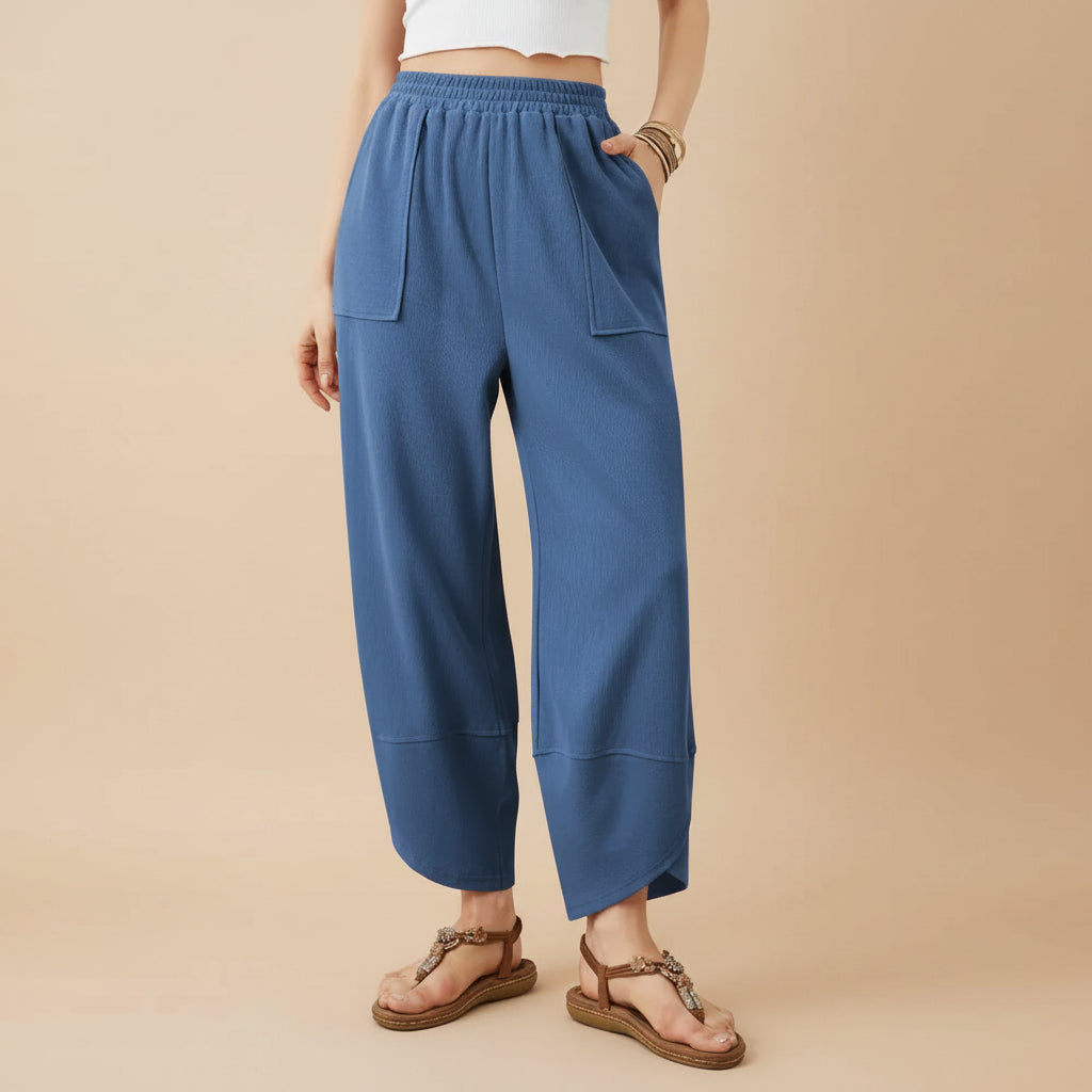 Pantalon Femme Cheville Tissu Léger Style Décontracté