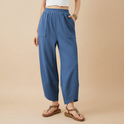 Pantalon Femme Cheville Tissu Léger Style Décontracté