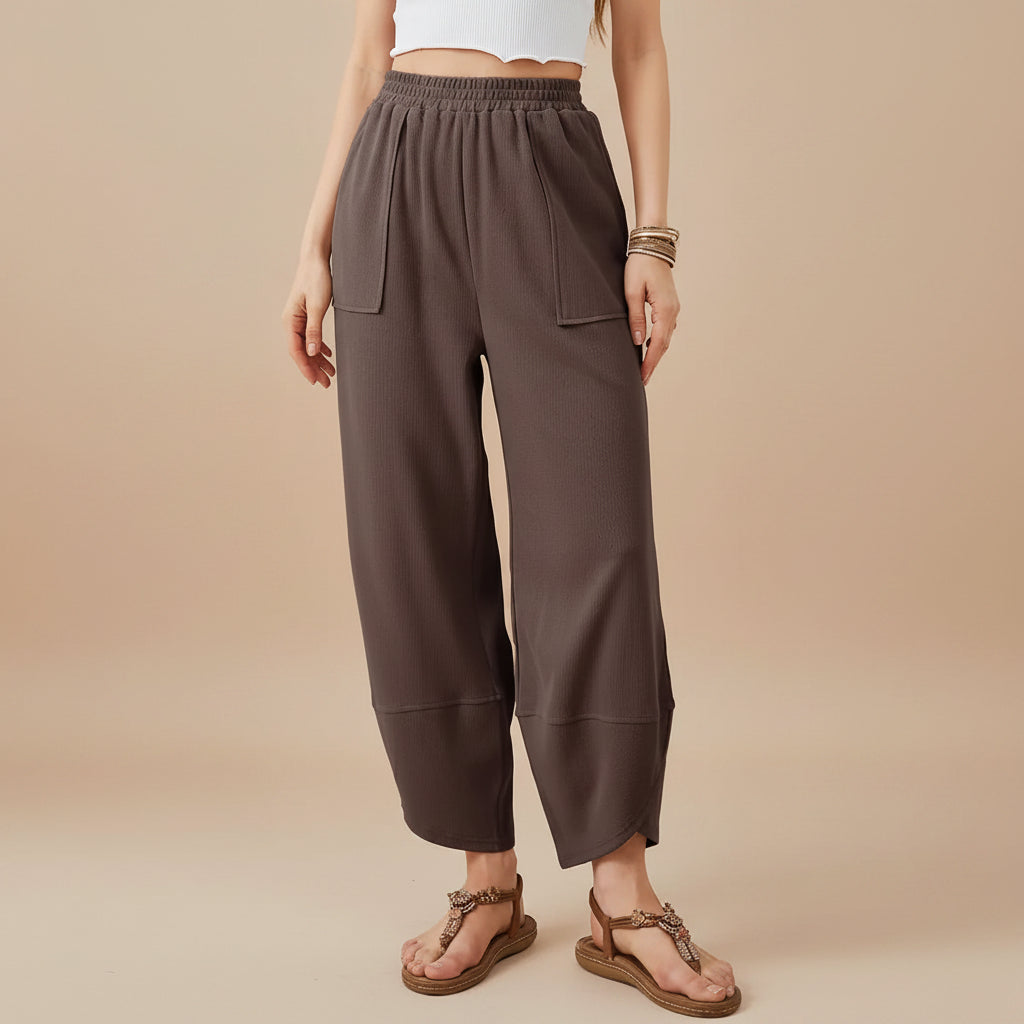 Pantalon Femme Cheville Tissu Léger Style Décontracté