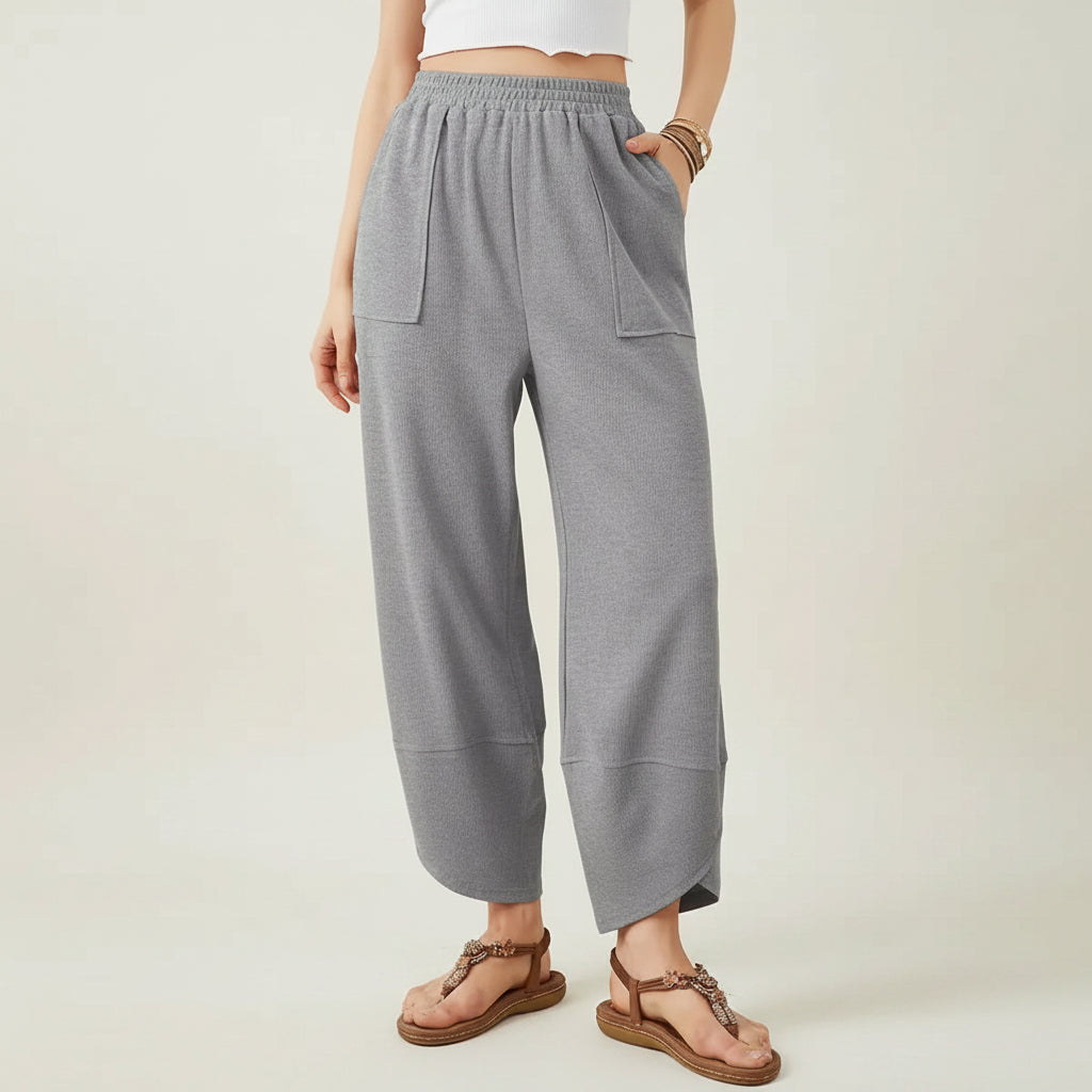 Pantalon Femme Cheville Tissu Léger Style Décontracté