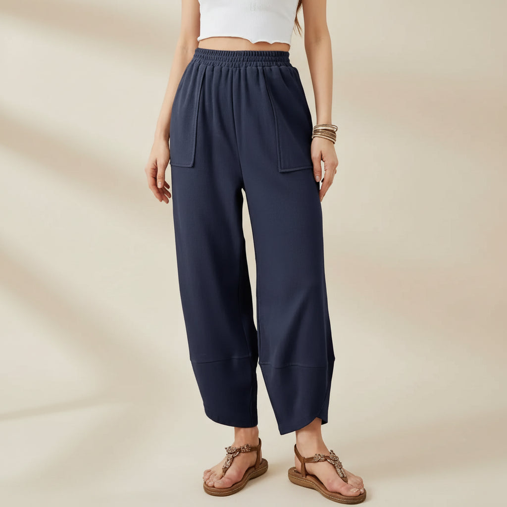 Pantalon Femme Cheville Tissu Léger Style Décontracté