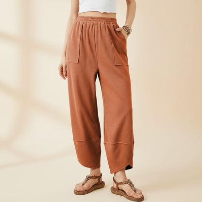 Pantalon Femme Cheville Tissu Léger Style Décontracté