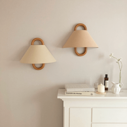Applique Tessuto Legno Moderno Illuminazione interna