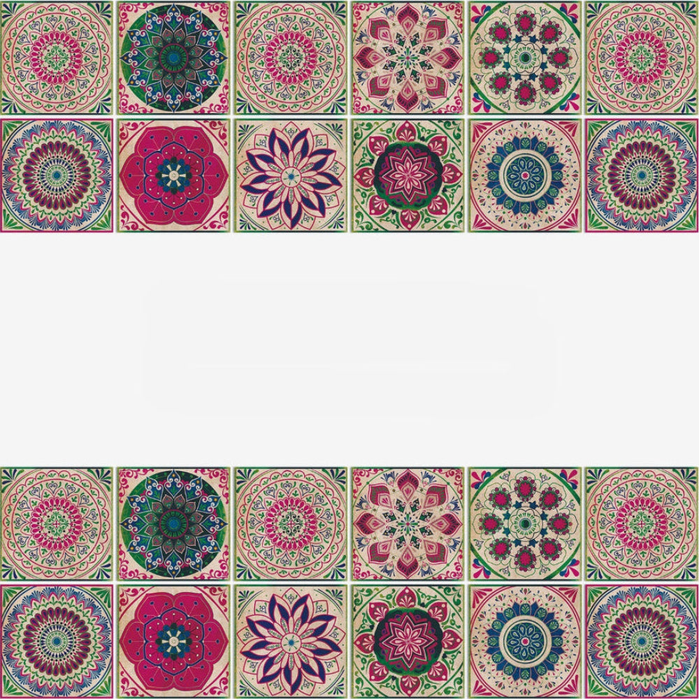 Wandaufkleber Fliesen Mandala Vinyl Deko Set selbstklebend11