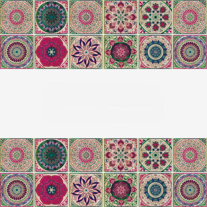 Wandaufkleber Fliesen Mandala Vinyl Deko Set selbstklebend11