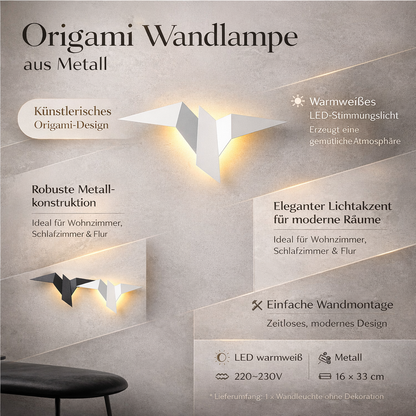 Modern Metal Wall Lamp Origami Design