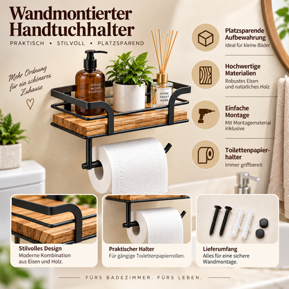 Wandmontierter Handtuchhalter Platzsparend Toilettenpapierhalter