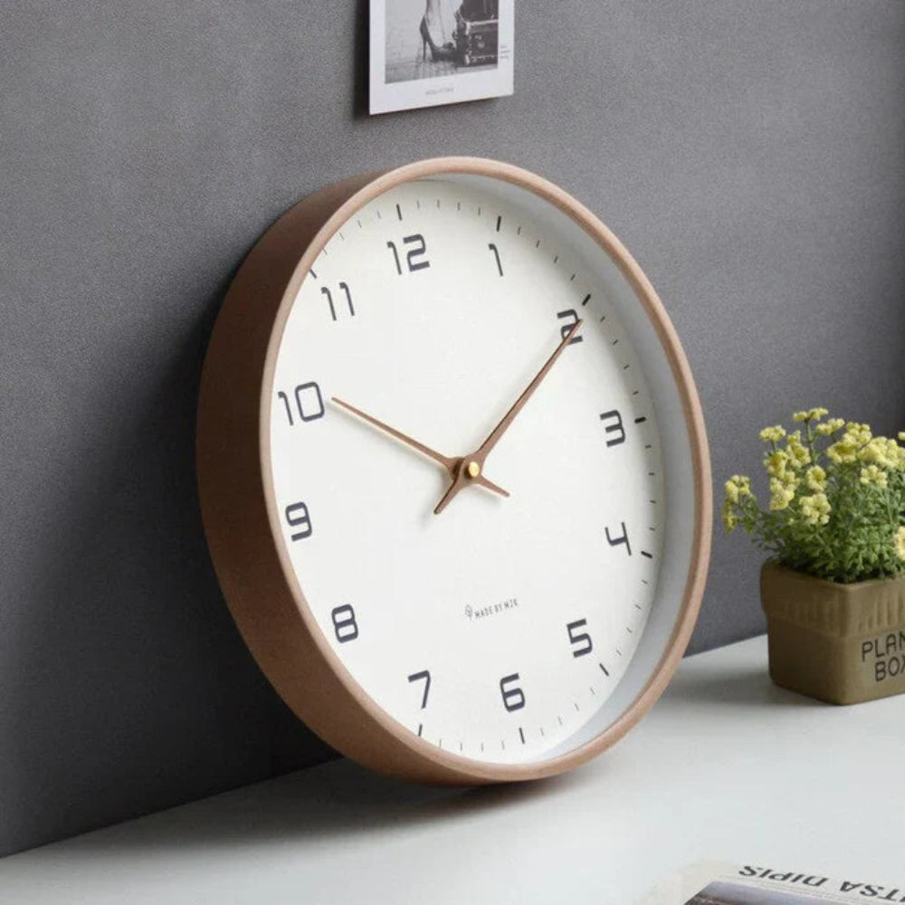 Wanduhr Holz Modern Minimalistisch Geräuschlos Wohnzimmer Uhr2
