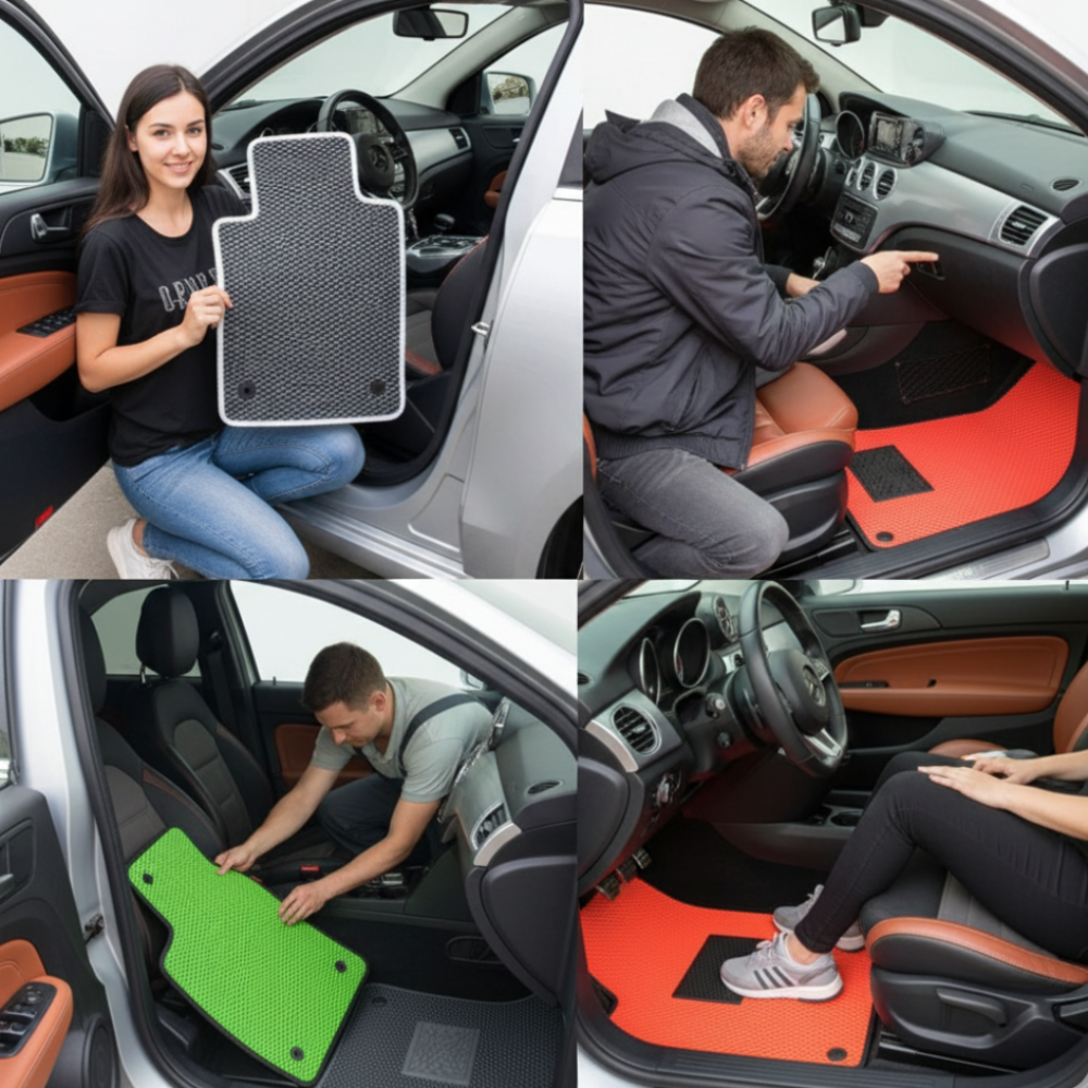 Wasserdichte Gummi Auto Fußmatten Rutschfest Leicht Pflegeleicht
