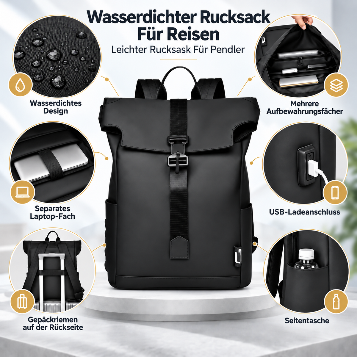 Wasserdichter Rucksack Für Reisen Leichter Rucksack Für Pendler