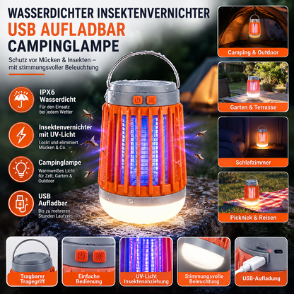 Wasserdichter Insektenvernichter USB Aufladbar Campinglampe