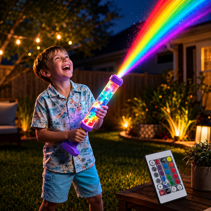 Pistola de agua juguete bláster de agua con luz LED y control remoto